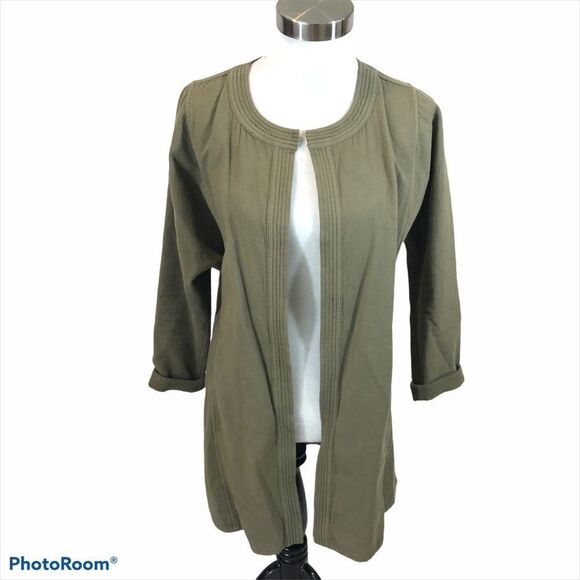 Madwell Olive Green Stitch Edge Duster Jacket Sm - Picture 1 of 10